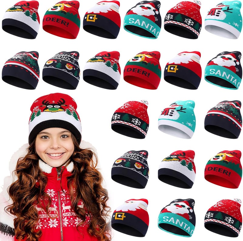 Breathffy Christmas Beanie for Kids Adults Winter Knitted Hats Santa Snowman Elk Unisex Caps for Christmas - Image 1